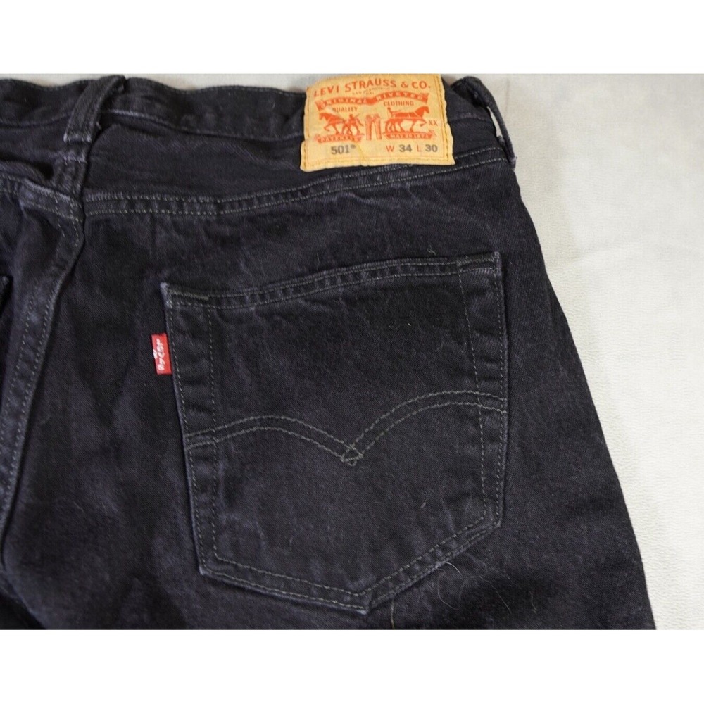 Levi's 501 Button Fly Jeans Men's 34x30 (fits 33x29) Straight Leg Black